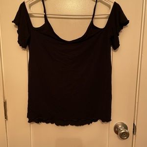 Black cold shoulder top
